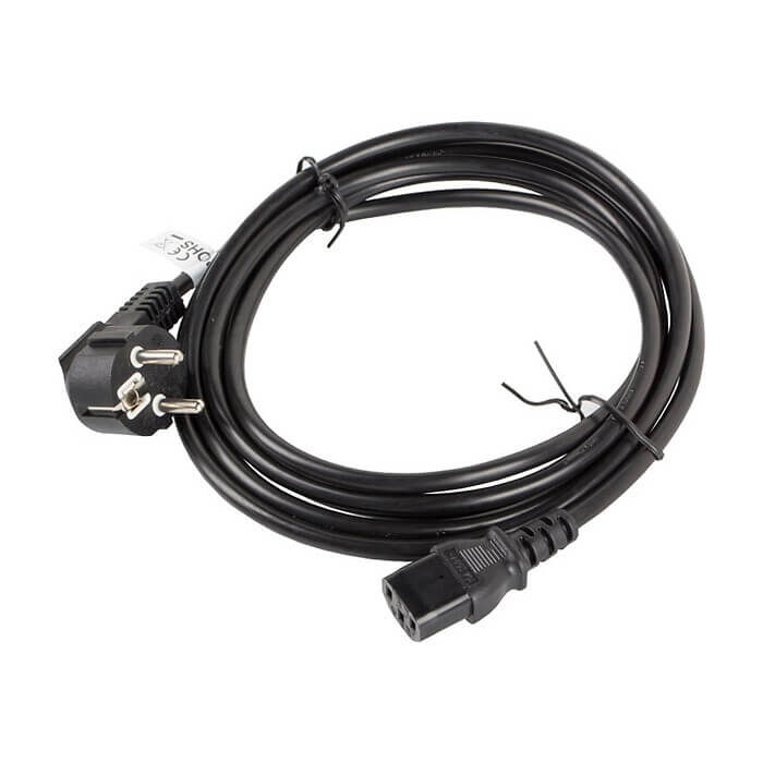 Кабел - Lanberg CEE 7/7 -> IEC 320 C13 power cord 3m VDE, black ID 72502 (тъмнейл - 2)