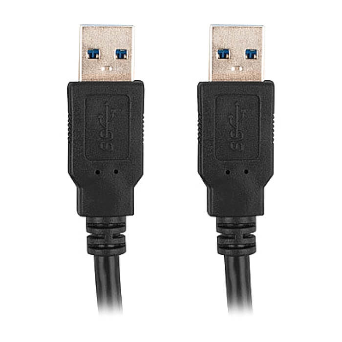 Кабел - Lanberg USB-A (M) -> USB-A (M) 3.0 cable 0.5m, black ID 72670 (тъмнейл - 2)