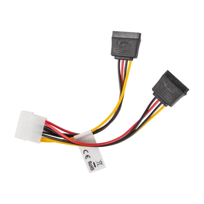 Lanberg molex (m) -> 2x SATA (f), cable 15cm на супер цена от GT Computers Lanberg molex (m) -> 2x SATA (f), cable 15cm на супер цена