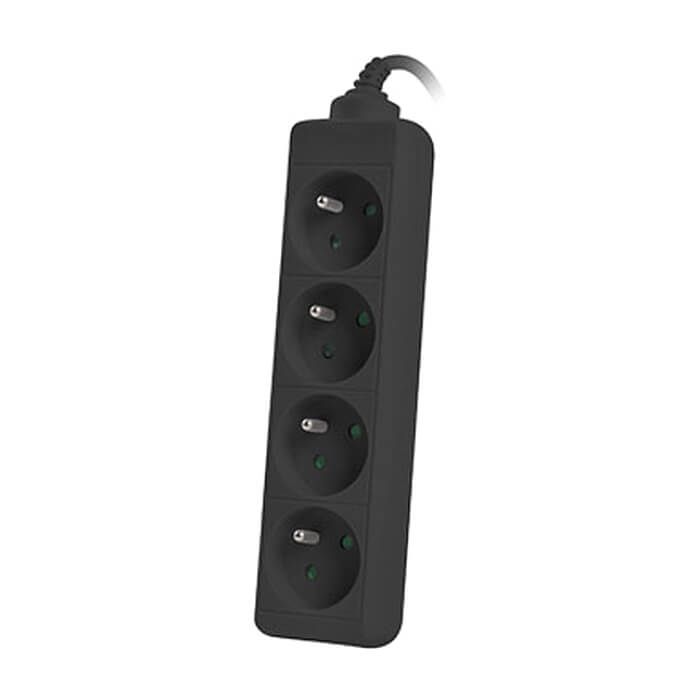 Lanberg power strip 1.5m, 4 sockets, french quality-grade copper cable, black (тъмнейл - 2)