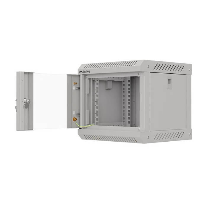 Lanberg rack cabinet 10" wall-mount 4U/300x300 (flat pack) with glass door grey ID 87210 (тъмнейл - 2)