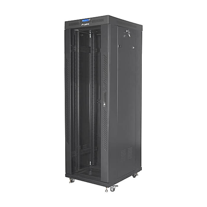 Lanberg rack cabinet 19" free-standing 37U/600x800 (flat pack) with glass door lcd black v2 ID 87189 (тъмнейл - 2)