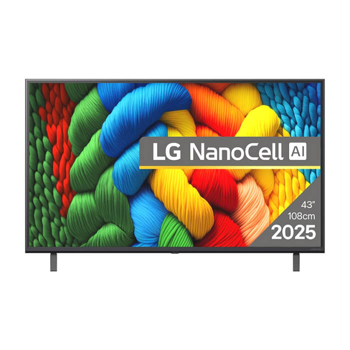 LG 43NANO80A3B, 43" 4K HDR Smart Nano Cell TV, 3840x2160, DVB-T2/C/S2, AI Alpha 7, HDR 10 PRO, webOS 25, ThinQ AI, VRR, ALLM, HGiG, WiFi, Clear Voice, AI Upscaling, Bluetooth, Hdmi e-ARC , CI, LAN, AirPlay2, Chromecast, 2 Pole stand, Black ID 88639 на супер цена