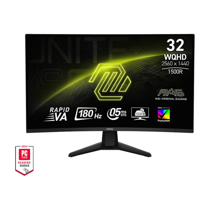 MSI MAG 32CQ6F, 31.5, 180Hz, 0.5ms, Rapid VA, WQHD 2560x1440, Curve 1500R, AG, Adaptive-Sync, DisplayHDR 400, CONSOLE MODE, AI Vision, LBL, 3500:1, DCR 100M:1, 1x DP(1.4), 2x HDMI ID 93704 (тъмнейл - 4)