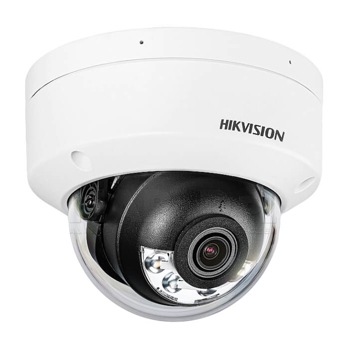 HikVision 4 MP Acusense Smart Hybrid Light Fixed Dome Network Camera, 2.8 mm, F1.6, IR, White Light up to 30m, H.265+, IP67, IK10, built-in dual-microphone, built-in memory card slot (up to 512GB), 12Vdc/PoE 8.5W ID 82256 на супер цена