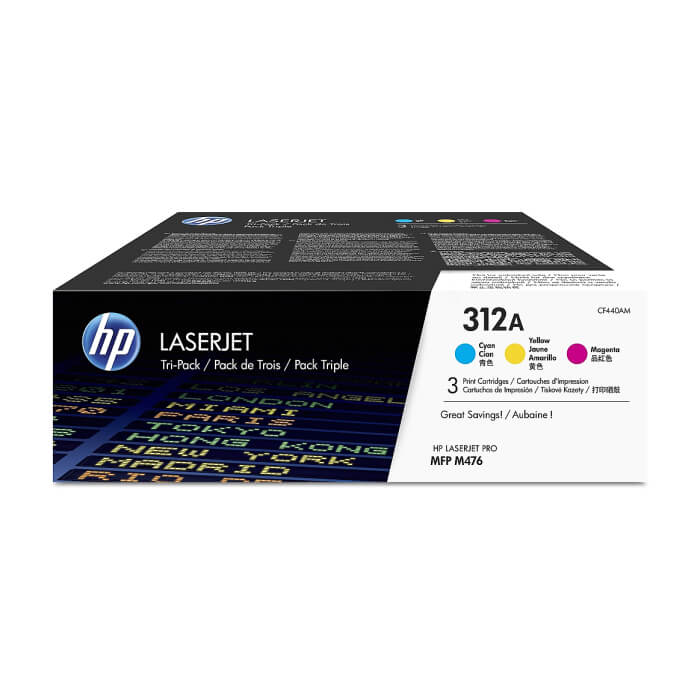 HP 312A 3-pack CYM Original LaserJet Toner Cartridges (CF440AM) ID 68713