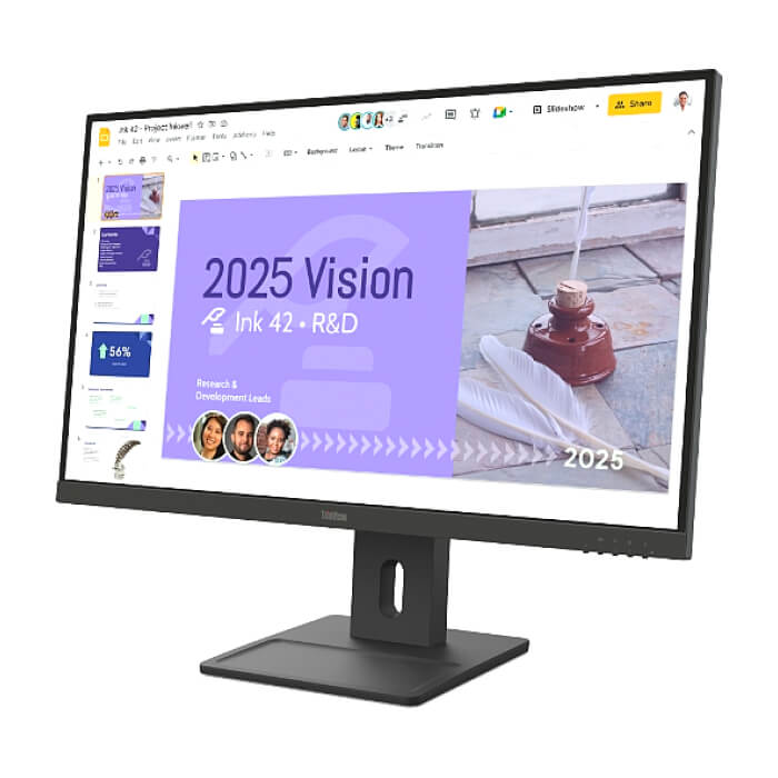 Lenovo ThinkVision E27Q-40 27" IPS, WLED, 2560x1440, 16:9, 100Hz, 4ms, 350 cd/m2, 1500:1, Speakers 2Wx2, HDMI, DP, Tilt, Swivel, Pivot, Height Adjust Stand ID 93196 (тъмнейл - 3)