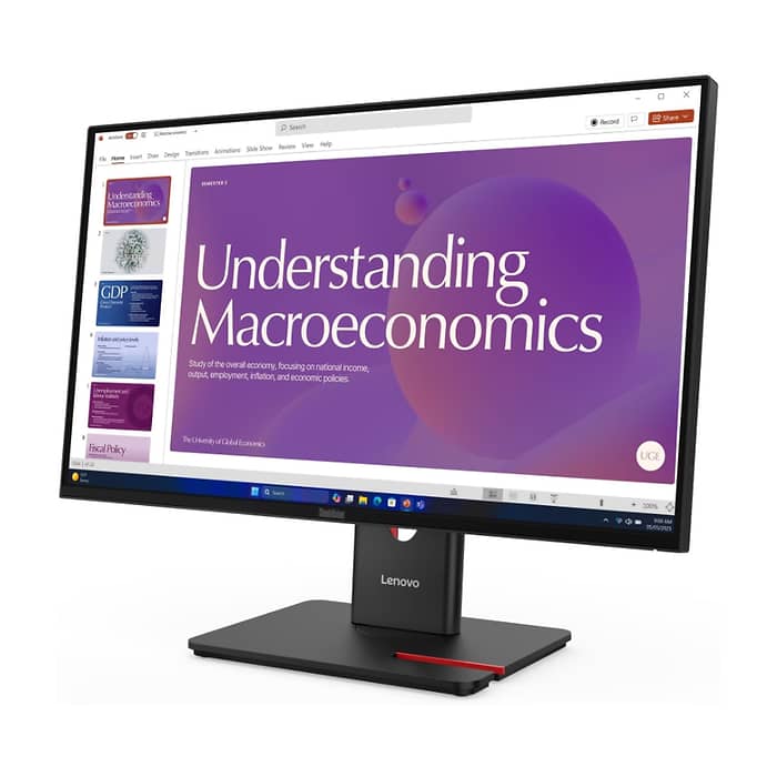 Lenovo ThinkVision T24D-40 23.8" IPS, 16:9, 1920x1080, 1500:1, 4/6ms, 120Hz, HDMI, DP, RJ-45, USB, Tilt, Swivel, Pivot, Height Adjust Stand (тъмнейл - 2)
