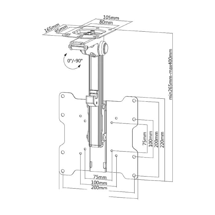 Neomounts by NewStar Flat Screen Ceiling Mount (Height: 26.5-40 cm) ID 66737 (тъмнейл - 4)