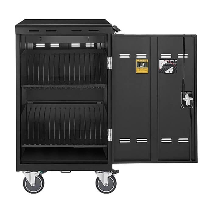 ACER Charging cart 32 slots, supports Laptops, Chromebooks, Tablets up to 15.6'', 2 point steel locking mechanism,Smart cycle charching technology, Streamlined cable and power management, Solid Steel ID 75272 (тъмнейл - 4)