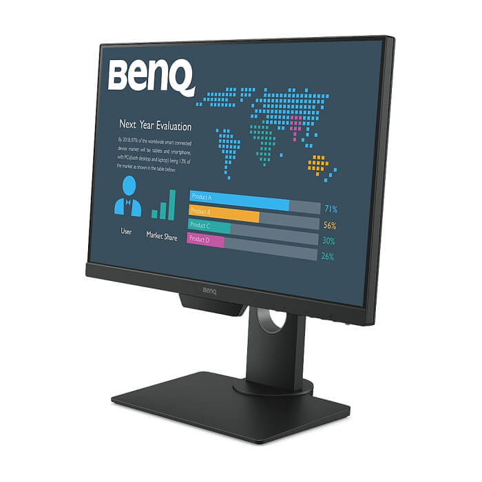 BenQ BL2381T, 22.5'' IPS, 5ms, 1920x1200 WUXGA, 16:10, Eye Care Business Monitor, 72% NTSC, Flicker-free, B.I., LBL, 1000:1, DCR 20M:1, 8 bit, 250cd/m2, VGA, HDMI, DP, DVI-D, USB x4, Speakers, Pivot, Tilt, Swivel, Height Adj., Black ID 65345 (тъмнейл - 2)
