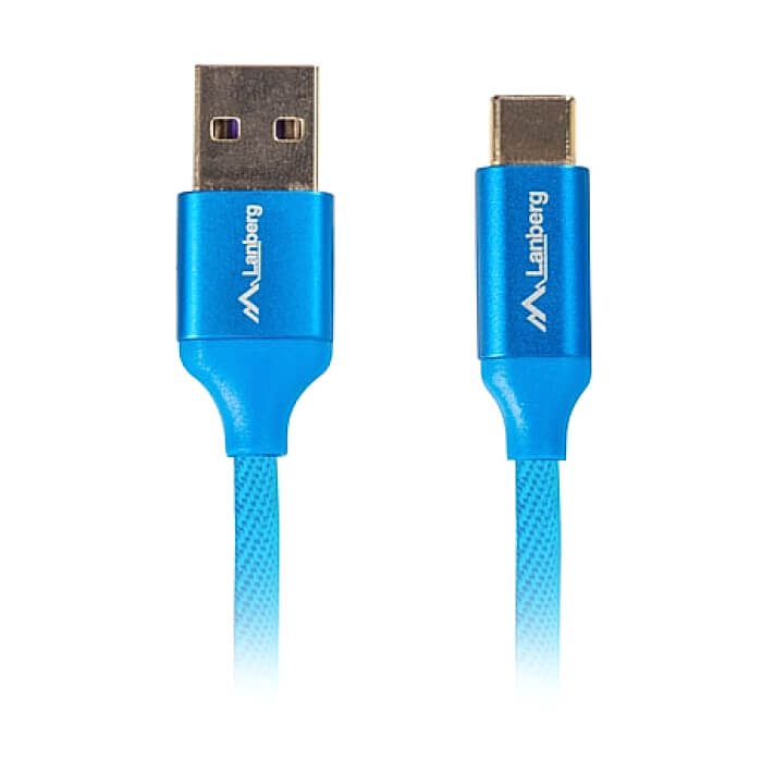 Кабел - Lanberg USB-C(M) -> USB-A (M) 2.0 cable 1.8m, blue QC 3.0 premium ID 72611 на супер цена от GT Computers Кабел - Lanberg USB-C(M) -> USB-A (M) 2.0 cable 1.8m, blue QC 3.0 premium ID 72611 на супер цена
