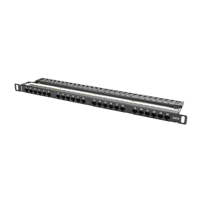 Lanberg patch panel 24 port 0.5U CAT.6, black ID 62845 (тъмнейл - 2)