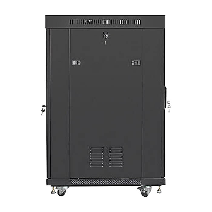 Lanberg rack cabinet 19" free-standing 22U/800x800 (flat pack) with glass door lcd black v2 ID 87628 (тъмнейл - 4)