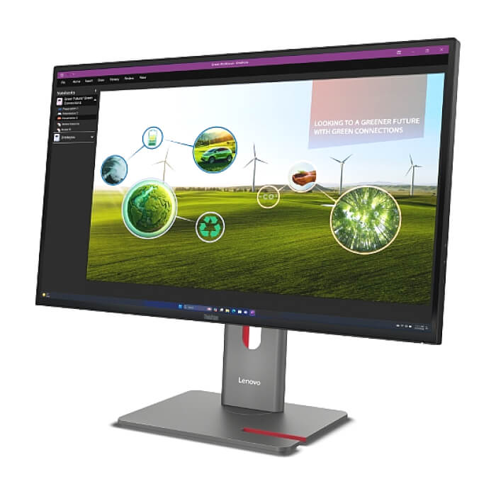 Lenovo ThinkVision P27q-40 27" IPS, WLED, 2560x1440, 16:9, 4ms, 24Hz - 120Hz, 350 cd/m2, 1500:1, HDMI, DP, 3x USB-A , 1x USB-C, 1x USB-B, Tilt, Swivel, Pivot, Height Adjust St ID 93195 (тъмнейл - 4)