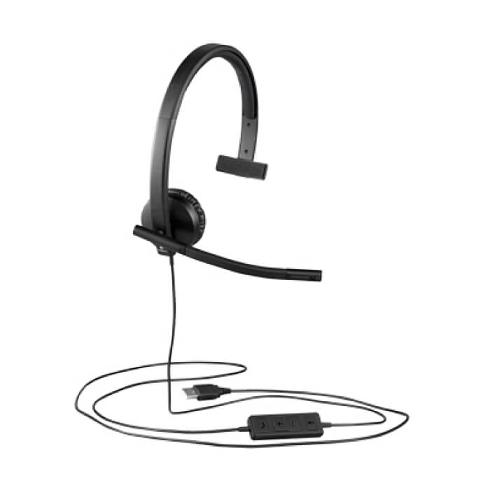 Logitech USB Headset H570e Mono, In-line Controls, Echo Cancellation, Noise-cancelling, USB ID 66444 (тъмнейл - 4)