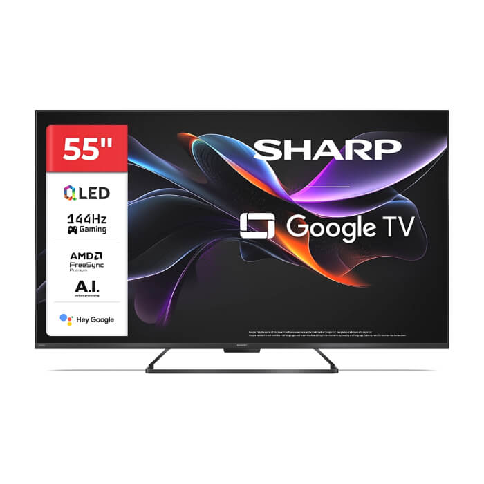 Sharp 55HR7265E, 55" QLED GOOGLE TV, 4K 144Hz Quantum Dot 3840x2160 Frameless, AQUOS AI, DVB-T/T2/C/S/S2, Active Motion 1400, HDR10, Dolby Atmos, Dolby Vision, DTS:X, Google ID 93592 на супер цена