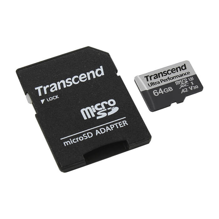 Transcend 64GB micro SD with adapter UHS-I U3 A2 Ultra Performance ID 73983 (тъмнейл - 2)