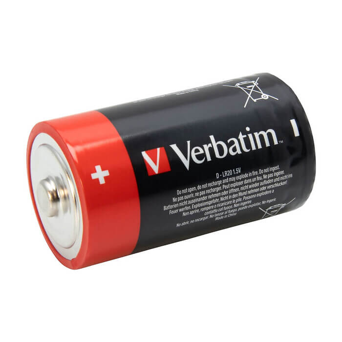 Verbatim ALKALINE BATTERY D 2 PACK (HANGCARD) (тъмнейл - 3)