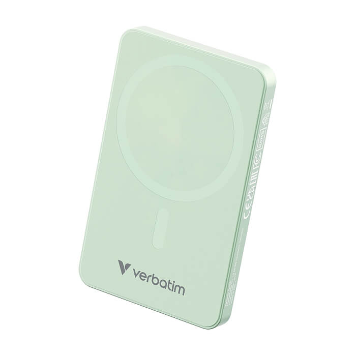 Verbatim Charge 'n' Go Essentials Power Bank Magnetic Wireless 5000mAh Green ID 85395 (тъмнейл - 2)
