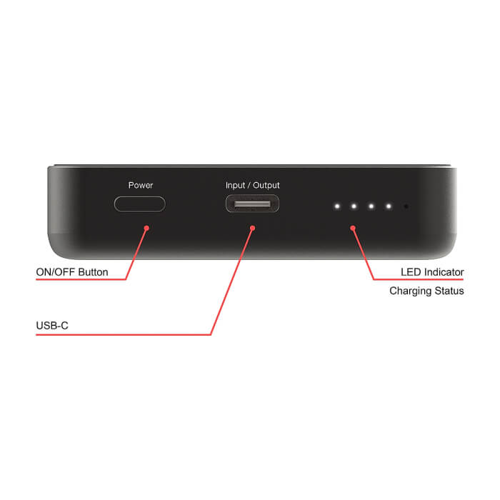 Verbatim Charge 'n' Go Essentials Power Bank Magnetic Wireless 10000mAh Black ID 85394 (тъмнейл - 4)