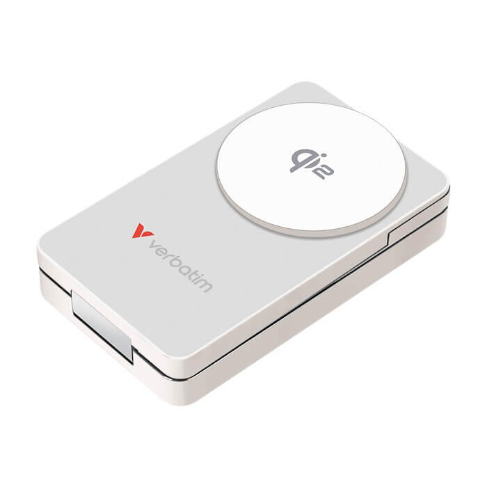 Verbatim Foldable 3-in-1 Qi2 Magnetic Wireless Power Bank 10000 mAh White ID 99019 (тъмнейл - 2)