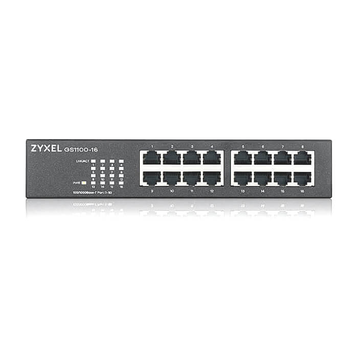 ZyXEL GS1100-16v4 Unmanaged + 16 port Gigabit Unmanaged Switch на супер цена