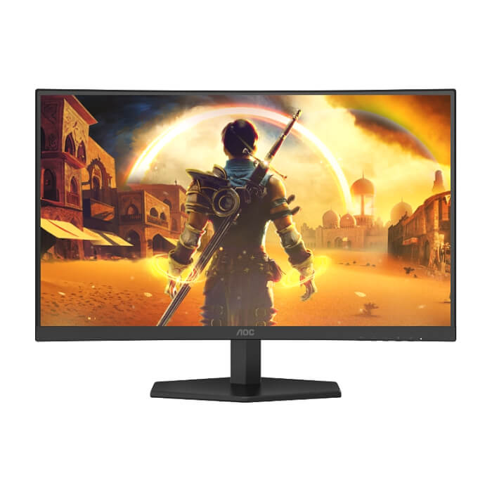 AOC C27G42E, 27" Curved 1500R, VA, WLED, 1920x1080@180Hz, 1ms GtG, 0.5ms MPRT, 300cd m/2, 3000:1, 80M:1 DCR, Adaptive Sync, FlickerFree, Low Blue Light, 2Wx2, Tilt, 2xHDMI, DP ID 86697 (тъмнейл - 2)