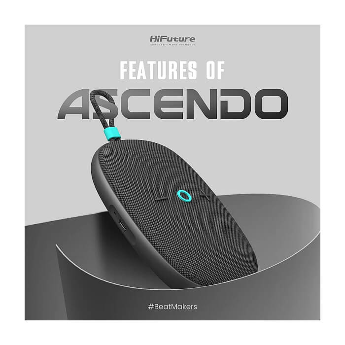 HiFuture ASCENDO Black, Bluetooth 5.3, IPX7 Waterproof, 20W Output, Pair to Play (TWS Mode), Up to 15 Hours Playtime, Built in 2-in-1 Amplifier ID 94769 (тъмнейл - 3)