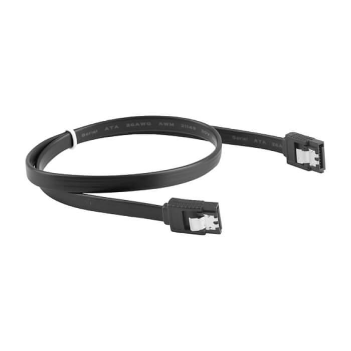 Кабел - Lanberg SATA DATA III (6GB/S) F/F cable 30cm metal clips, black ID 72691