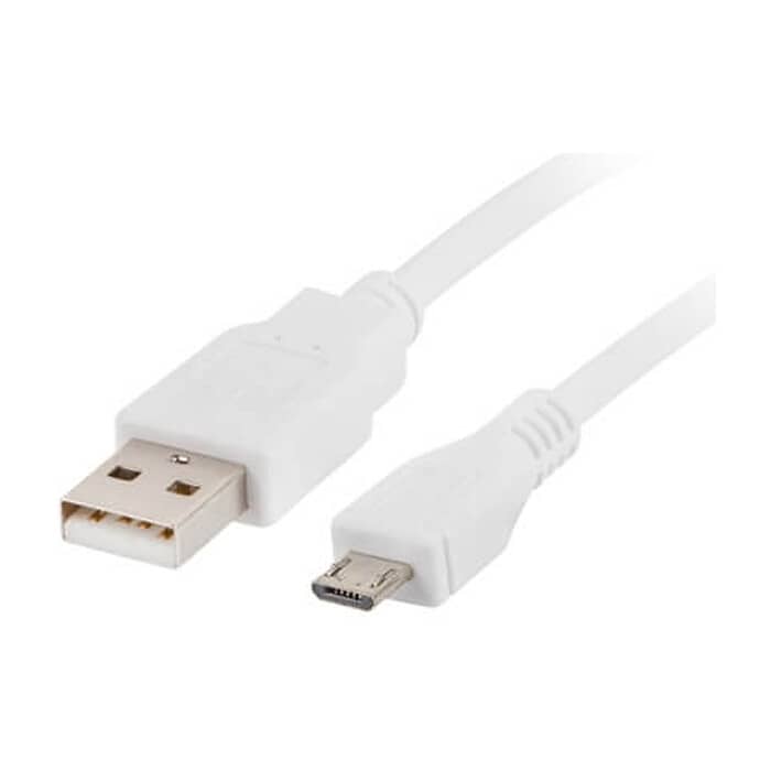 Кабел - Lanberg USB MICRO-B (M) -> USB-A (M) 2.0 cable, 1m, white ID 72638