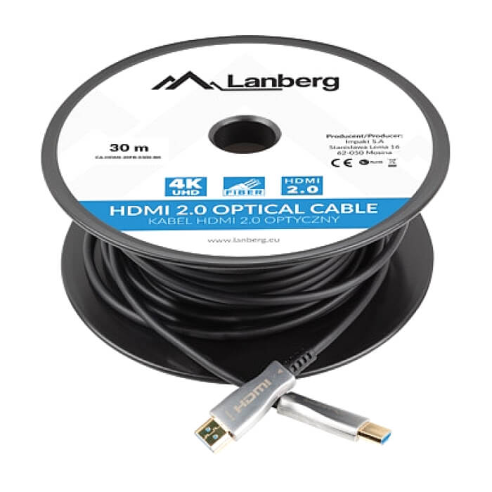 Lanberg HDMI M/M v2.0 cable 30m optical black aoc ID 86823 (тъмнейл - 3)