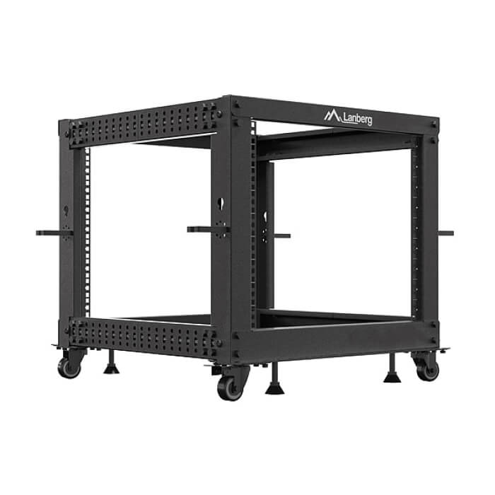 Lanberg open rack 19" 9U 600x600-1100 adjustable black ID 87216 на супер цена