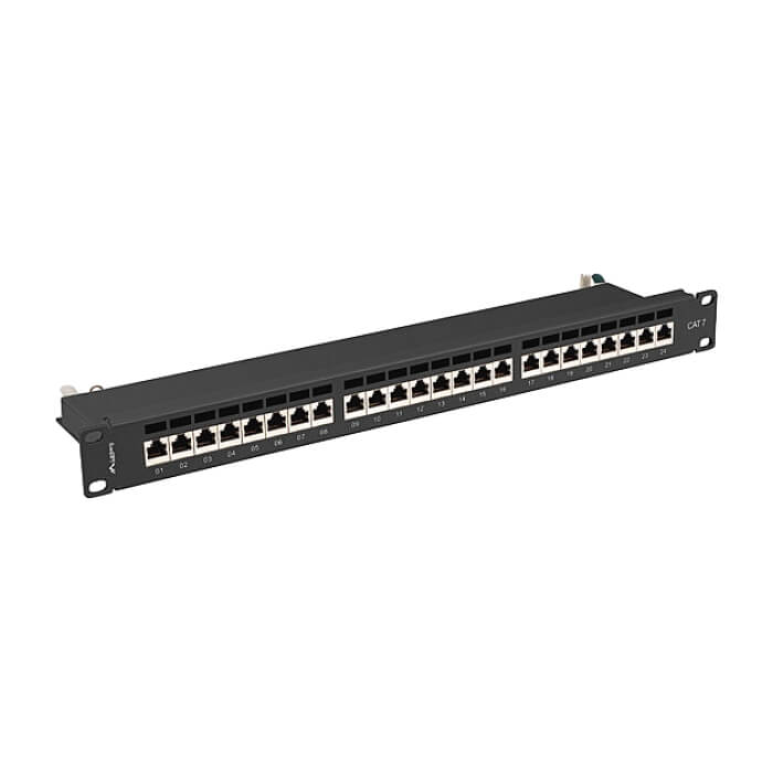 Lanberg patch panel 24 port 1U 19" CAT.7 ftp with cable organizer shielded black ID 86961 (тъмнейл - 2)