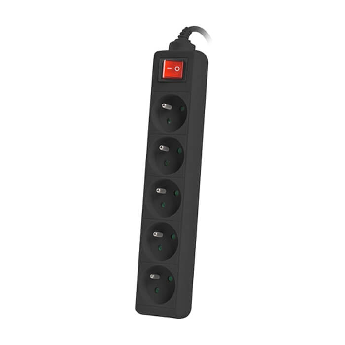 Lanberg power strip 1.5m, 5 sockets, french with circuit breaker quality-grade copper cable, black (тъмнейл - 2)