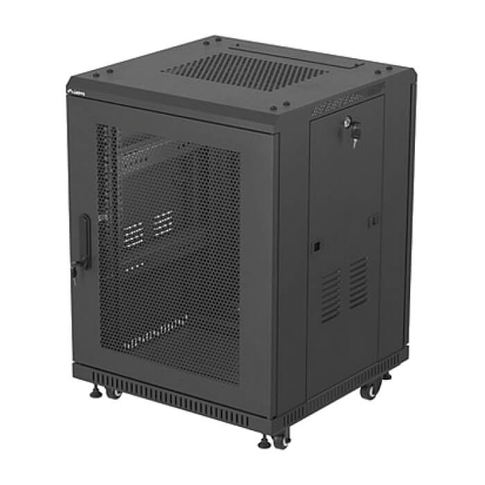 Lanberg rack cabinet 19" free-standing 15U/600X600 (FLAT PACK) with mesh door black ID 98074 (тъмнейл - 3)