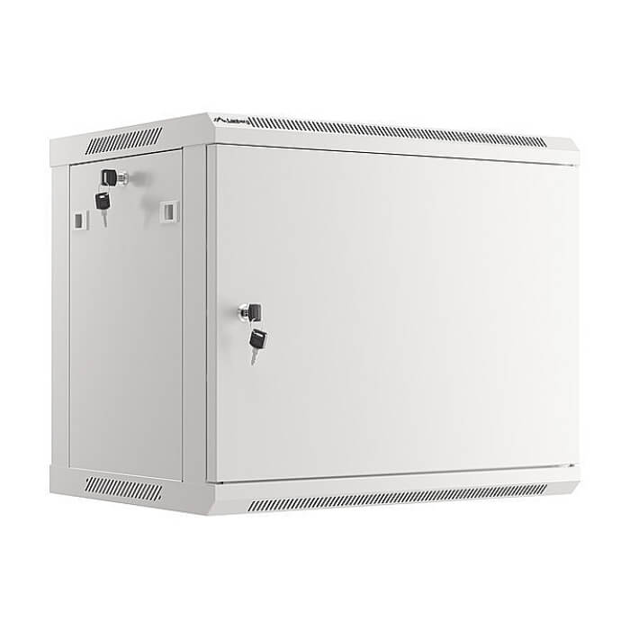 Lanberg rack cabinet 19" wall-mount 9U/600x450 for self-assembly with metal door grey (flat pack) ID 87595