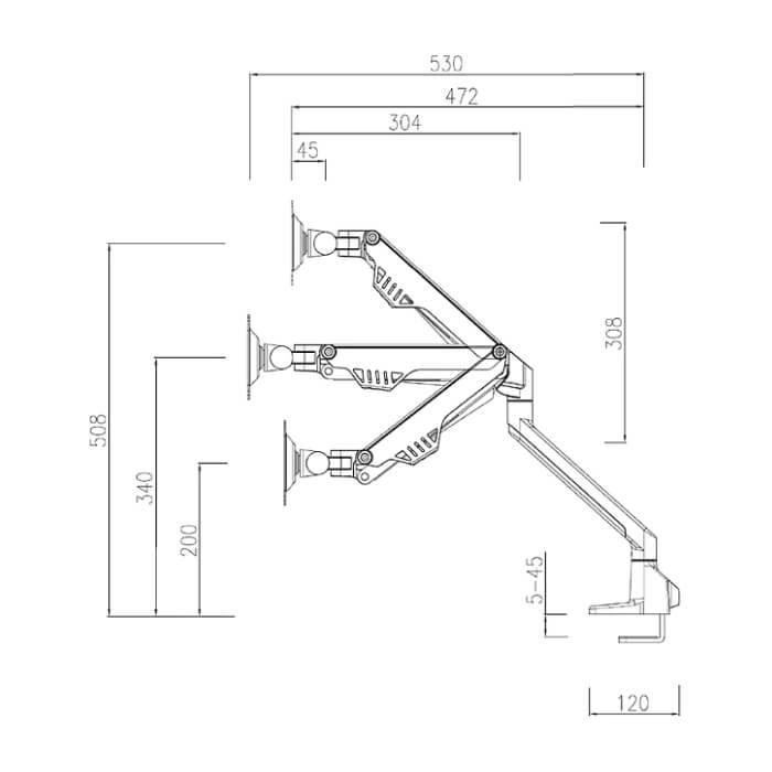 Neomounts by NewStar Flat Screen Desk Mount (clamp/grommet) ID 66804 (тъмнейл - 5)