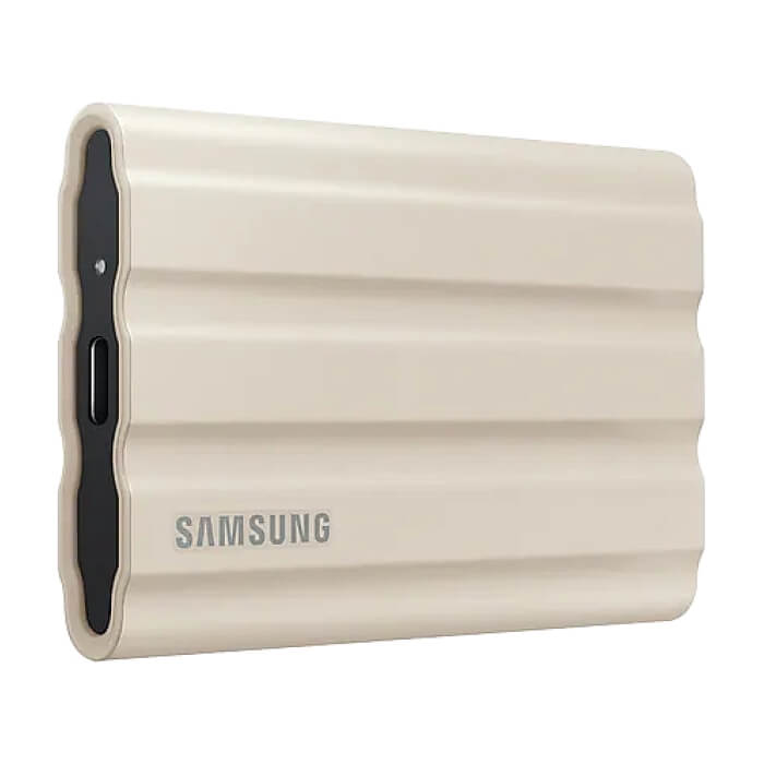 Samsung Portable NVME SSD T7 Shield 2TB , USB 3.2 Gen2, Rugged, IP65, Read 1050 MB/s Write 1000 MB/s, Beige ID 97574 (тъмнейл - 2)