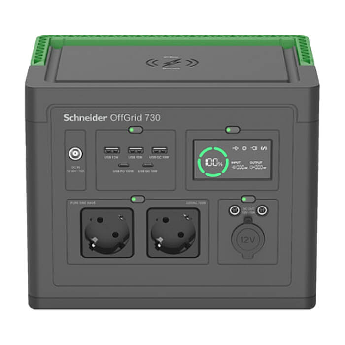Schneider OffGrid Portable Power Station 730, 738Wh Lithium-ion, 2 Schuko, Sinewave ID 86497 на супер цена от GT Computers Schneider OffGrid Portable Power Station 730, 738Wh Lithium-ion, 2 Schuko, Sinewave ID 86497 на супер цена