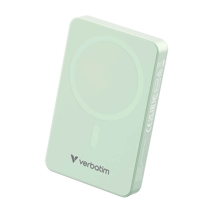 Verbatim Charge 'n' Go Essentials Power Bank Magnetic Wireless 10000mAh Green ID 85393 (тъмнейл - 2)