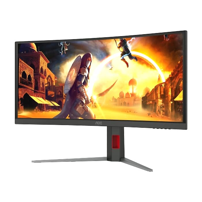 AOC CU34G4ZCA, 34" Curved 1500R, Fast VA, WLED, 3440x1440@250Hz, 1ms GtG, 0.3ms MPRT, 450cd m/2, 3000:1, Adaptive Sync, FlickerFree, Low Blue Light, Tilt, Height Adjust, Swivel, 2xHDMI, DP, USB hub (тъмнейл - 5)