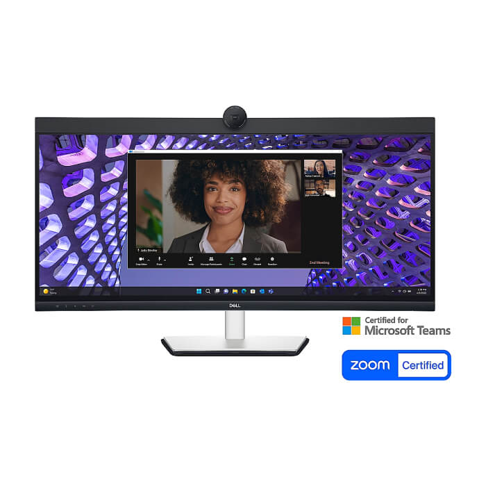 Dell P3424WEB, 34" Curved Video Conferencing, WQHD AG, IPS, 21:9, 5ms, 1000:1, 300 cd/m2, (3440x1440 ), 99% sRGB, HDMI, DP, USB-C, USB 3.2 hub, RJ45, ComfortView Plus, Height Adjustable, Swivel, Tilt, Black ID 65189 (тъмнейл - 4)