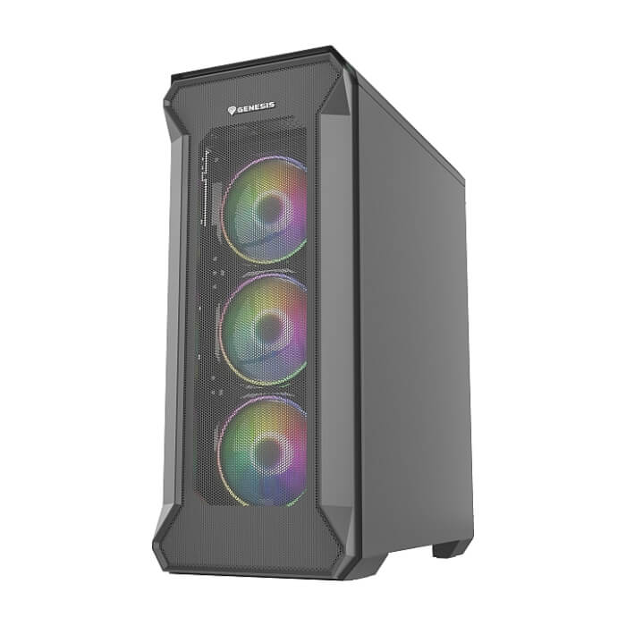 Genesis Gaming PC Case IRID 505 ARGB V2 Midi Tower Window Black ID 63632 (тъмнейл - 2)