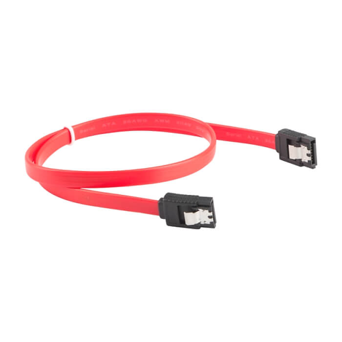 Кабел - Lanberg SATA DATA III (6GB/S) F/F cable 30cm metal clips, red ID 72690