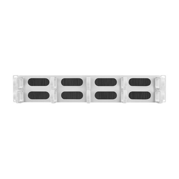 Lanberg 19" cable management AK-1204-S brush panel 10 rings- type b 2U, grey (тъмнейл - 2)