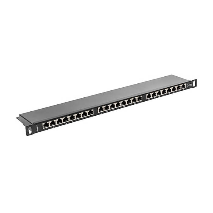 Lanberg patch panel 24 port 0.5U CAT.5E shielded, black ID 62860 (тъмнейл - 5)