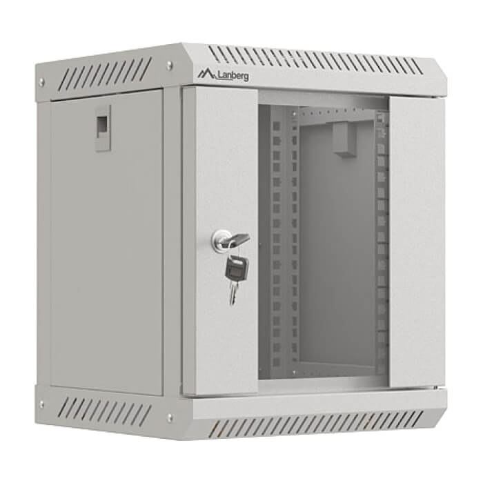 Lanberg rack cabinet 10" wall-mount 6U/300x300 (flat pack) with glass door grey ID 87207 на супер цена