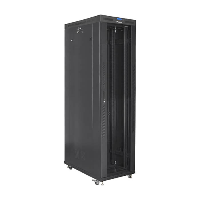 Lanberg rack cabinet 19" free-standing 47U/800x1200 (flat pack) with glass door lcd black v2 ID 87170 (тъмнейл - 3)