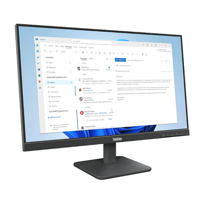 Lenovo ThinkVision S24-4e 23.8" IPS WLED, 1920x1080, 16:9, 4ms, 100Hz, 250 cd/m2, 1300:1, HDMI, VGA, Tilt ID 93199 (тъмнейл - 3)